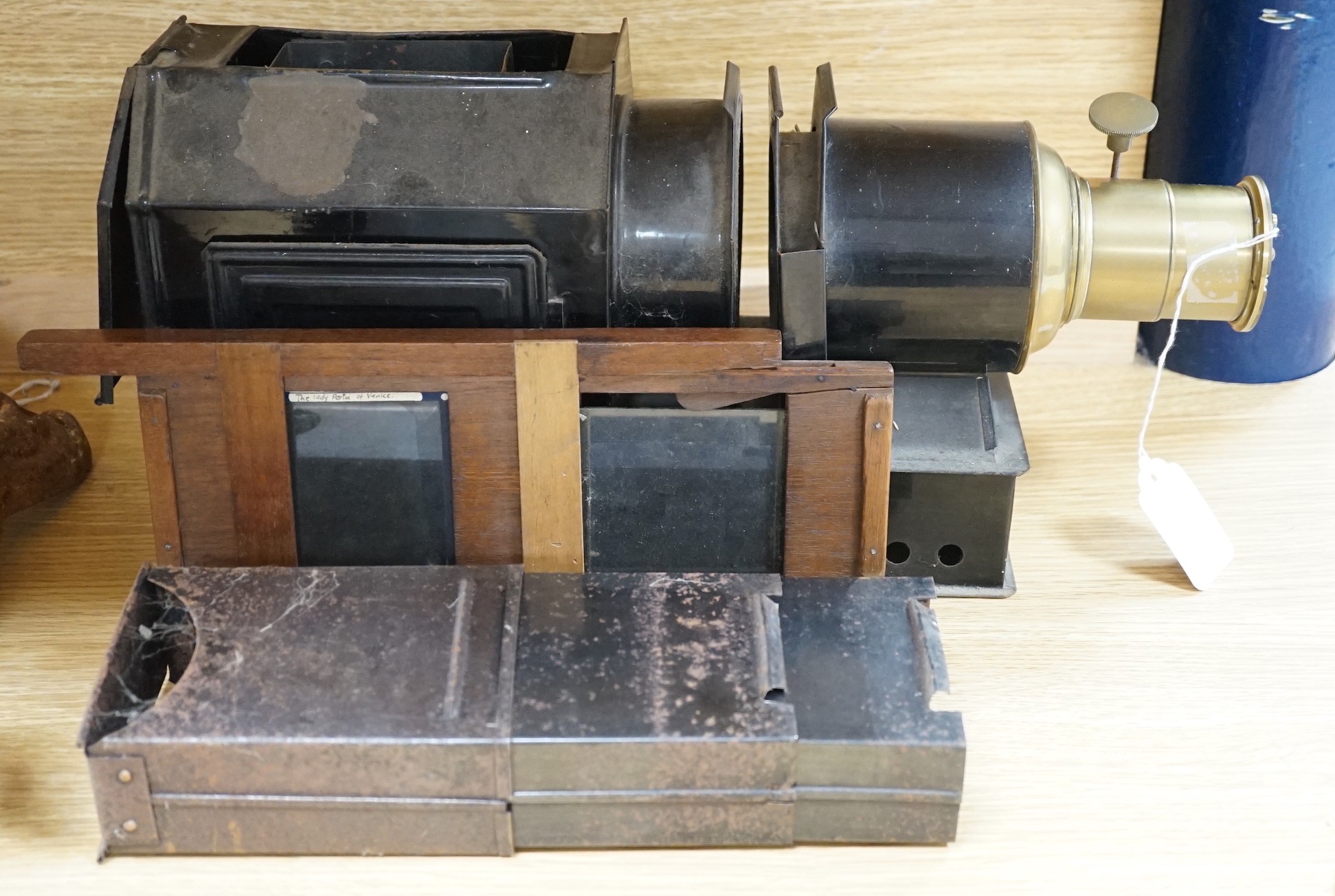 A Victorian magic lantern projector-44cms wide